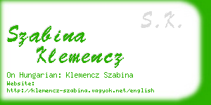 szabina klemencz business card